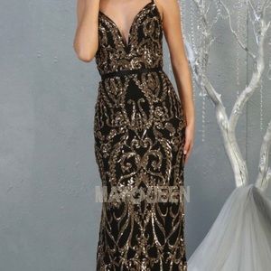 Elegant Black and Gold Dress